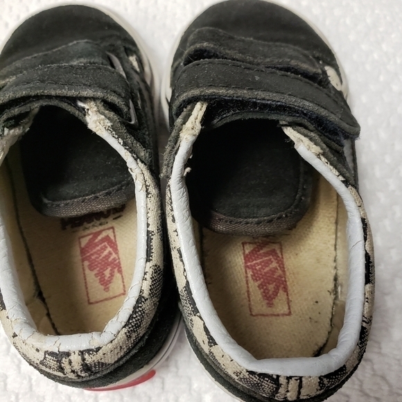 Vans Snoopy Peanuts Infants Size‎ 5 Hook and Loop Closure Black White Check - Picture 6 of 11